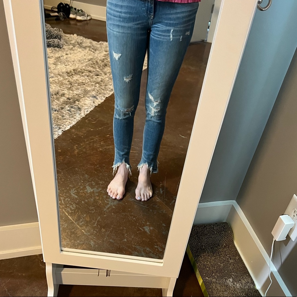 Lucky brand frayed jeans, size 25